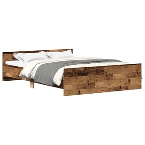 vidaXL Cadre de lit sans matelas vieux bois 140x190 cm bois ingénierie