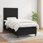 vidaXL Sommier à lattes de lit avec matelas Noir 90x200 cm Tissu
