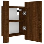 vidaXL Armoire à miroir LED de salle de bain chêne marron 40x12x45 cm