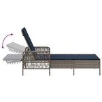 vidaXL Chaise longue Ensemble de 3 Gris et bleu marine Rotin PE  métal