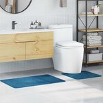 vidaXL Ensemble de tapis de bain antidérapants 2 Pièces Bleu PP