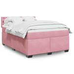 vidaXL Sommier à lattes de lit avec matelas Rose 140x190 cm Velours