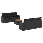 vidaXL Salon de jardin 7 Pièces avec coussins noir résine tressée