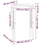 vidaXL Voûte en treillis 150x60x210 cm Bois