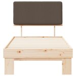 vidaXL Cadre de lit avec tête de lit rembourrée Taupe 90 x 190 cm