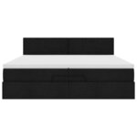 VidaXL Cadre de lit ottoman avec matelas noir 200x200cm tissu