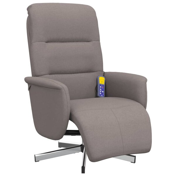 vidaXL Fauteuil inclinable de massage avec repose-pieds taupe tissu