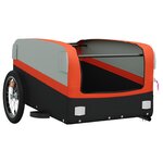 vidaXL Remorque de vélo noir et orange 45 kg fer