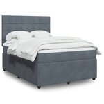 vidaXL Sommier à lattes de lit et matelas Gris foncé 160x200cm Velours