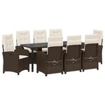 vidaXL Ensemble de salle à manger pour jardin 9 pc Marron polyrotin
