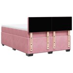 vidaXL Sommier à lattes de lit avec matelas Rose 140x190 cm Velours