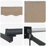 vidaXL Auvent Beige 3 x 2 5 m Polyester et métal