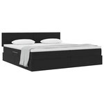 vidaXL Lit de Rangement avec matelas Noir 200 x 200 cm Velours