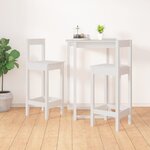 vidaXL Chaises de bar lot de 2 blanc 40x41 5x112 cm bois de pin solide