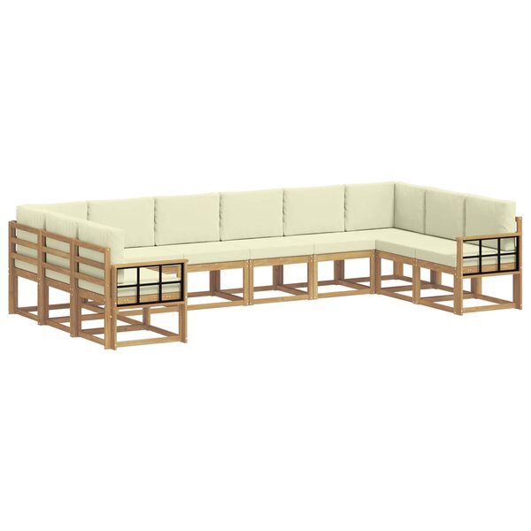 vidaXL Ensemble de canapés d'extérieur 10 pc Blanc et crème