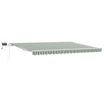 vidaXL Auvent Rétractable Vert et blanc 450 × 350 cm Tissu et acier