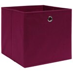 vidaXL Boîtes de rangement 4 Pièces Tissu intissé 28x28x28 cm Rouge foncé