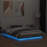 vidaXL Cadre de lit avec lumières LED gris béton 135x190 cm