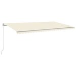 vidaXL Auvent manuel rétractable avec LED 600x350 cm Crème
