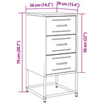 vidaXL Table de chevet anthracite 36x39x78 cm acier