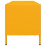 vidaXL Meuble TV jaune moutarde 135x39x43 5 cm acier laminé à froid