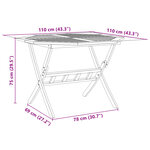 vidaXL Table pliable de jardin Ø110x75 cm bois d'acacia solide