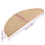 vidaXL Tapis d'escalier auto-adhésifs 15 Pièces Marron clair 65x21x4 cm