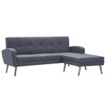 vidaXL Canapé forme de L revêtement en tissu gris clair 186x136x79 cm