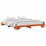 vidaXL Cadre de lit Brun cire 200 x 200 cm Pin massif