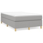 vidaXL Sommier à lattes de lit et matelas gris clair 120x190 cm tissu