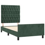vidaXL Cadre de lit avec tête de lit Vert foncé 100x200 cm Velours