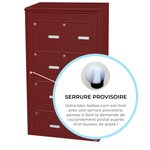 Bloc collectif Leabox  2x4  grade 3  simple face  Extérieur  fixation murale  Rouge brun RAL 3011 finition brillante