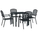 vidaXL Chaises d'extérieur lot de 4 design maillé acier anthracite
