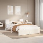 vidaXL Lit bibliothèque sans matelas blanc 160x200 cm bois pin massif