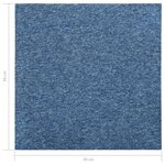 vidaXL Dalles de tapis de sol 20 Pièces 5 m² 50x50 cm Bleu