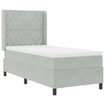 Lit Box Spring vidaXL avec Matelas Gris Clair 100x200 cm Velours