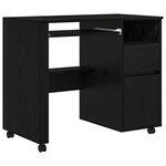 vidaXL Bureau avec roulettes avec tiroir Chêne noir 91 x 50 x 77 cm