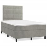 vidaXL Sommier à lattes de lit et matelas gris clair 120x190cm velours