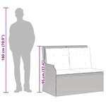 vidaXL Banc inclinable de jardin avec coussins marron résine tressée