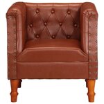 vidaXL Fauteuil marron cuir véritable