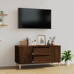 vidaXL Meuble TV Chêne marron 102x44 5x50 cm Bois d'ingénierie
