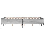vidaXL Cadre de lit sonoma gris 120x190 cm bois d'ingénierie et métal