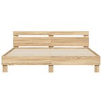vidaXL Cadre de lit avec LED sans matelas chêne sonoma 180x200 cm