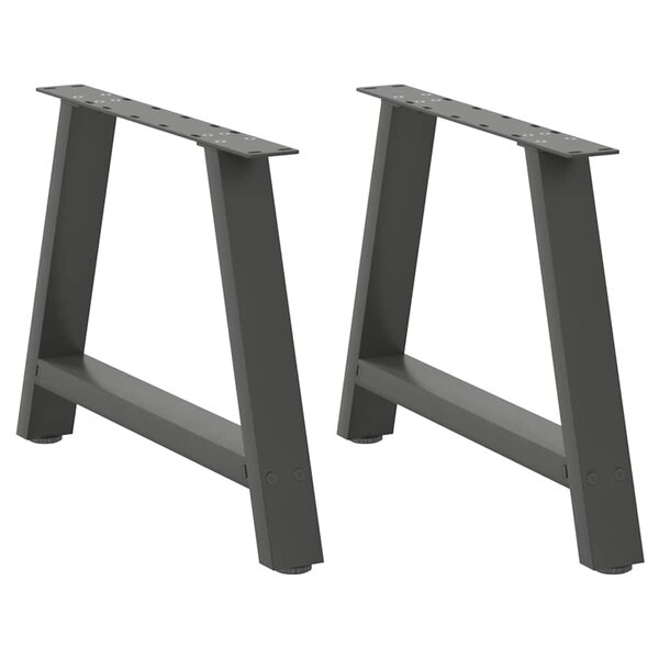 vidaXL Pieds de table basse en forme de A 2 pièces Anthracite 70 x (42-43) cm Acier