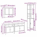 vidaXL Ensemble de mobilier de salle de bain 4 Pièces Bois ancien