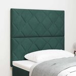 vidaXL Tête de lit LED Vert foncé 90 cm Velours