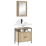 vidaXL Ensemble de mobilier de salle de bain avec étagère 2 Pièces Marron