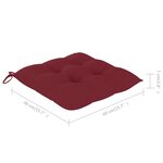 vidaXL Chaises de jardin avec coussins rouge bordeaux lot de 6 Teck