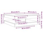 vidaXL Table basse rotative à 360 degrés chêne noir 90x90x34 5 cm