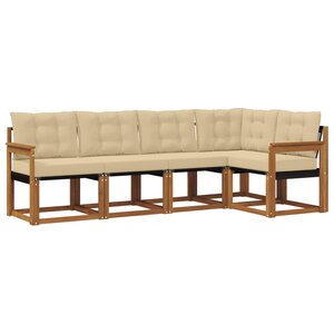 vidaXL Ensemble de canapés d'extérieur 5 pc Naturel et Beige